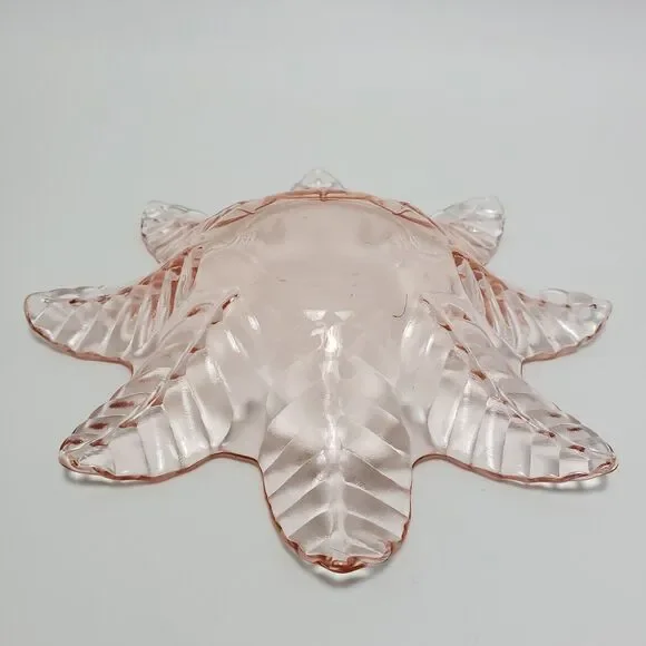Vintage Light Pink Snowflake Glass Hobnail Bon Bon Candy Trinket Dish 7 Inches - Picture 3 of 8